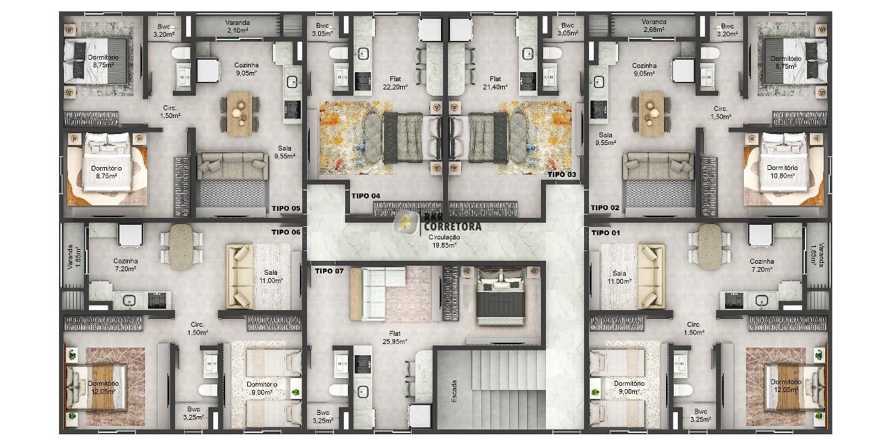 Apartamento de 1 quarto, 27m² no bairro Nova Brasilia, em Brusque | Eu Corretor