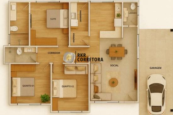 Casa de 3 quartos, 129m² no bairro Guabiruba Sul, em Guabiruba | Eu Corretor
